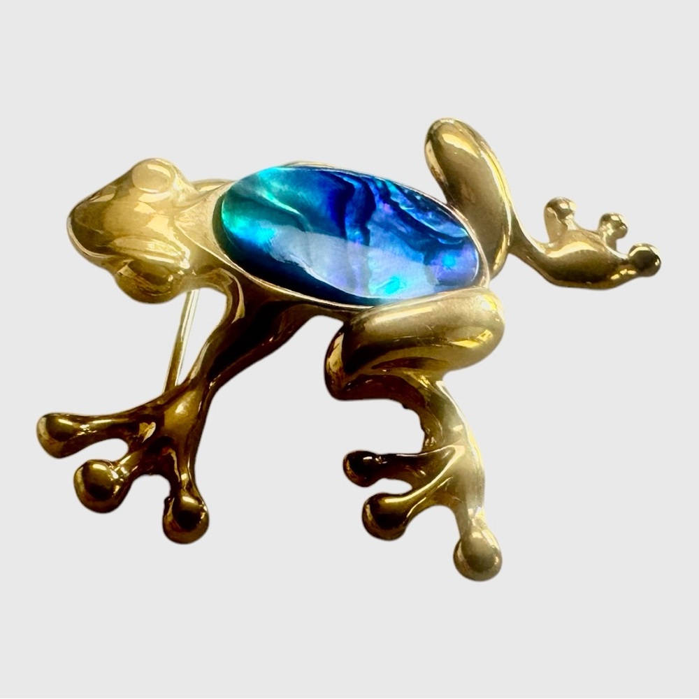 ARIKI PAUA SHELL Frog Brooch